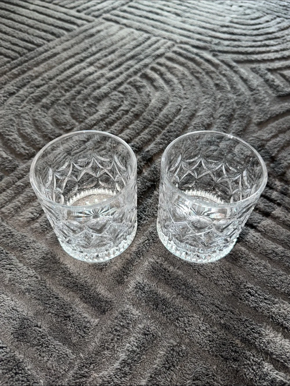 Cut-Glass Tumbler Set of 2 - Clear Crystal Pattern Cristal D'Arques Masquerade